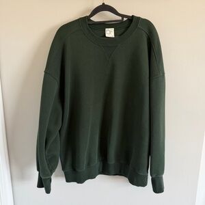 aerie Dark Green Crewneck Sweatshirt